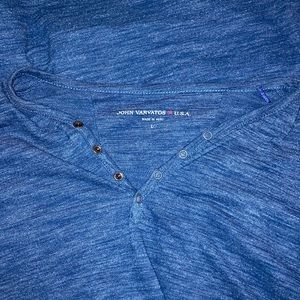 John Varvatos long sleeve Henley (blue heather)